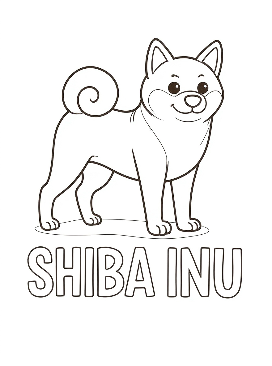 Look at this Shiba Inu with its curly tail