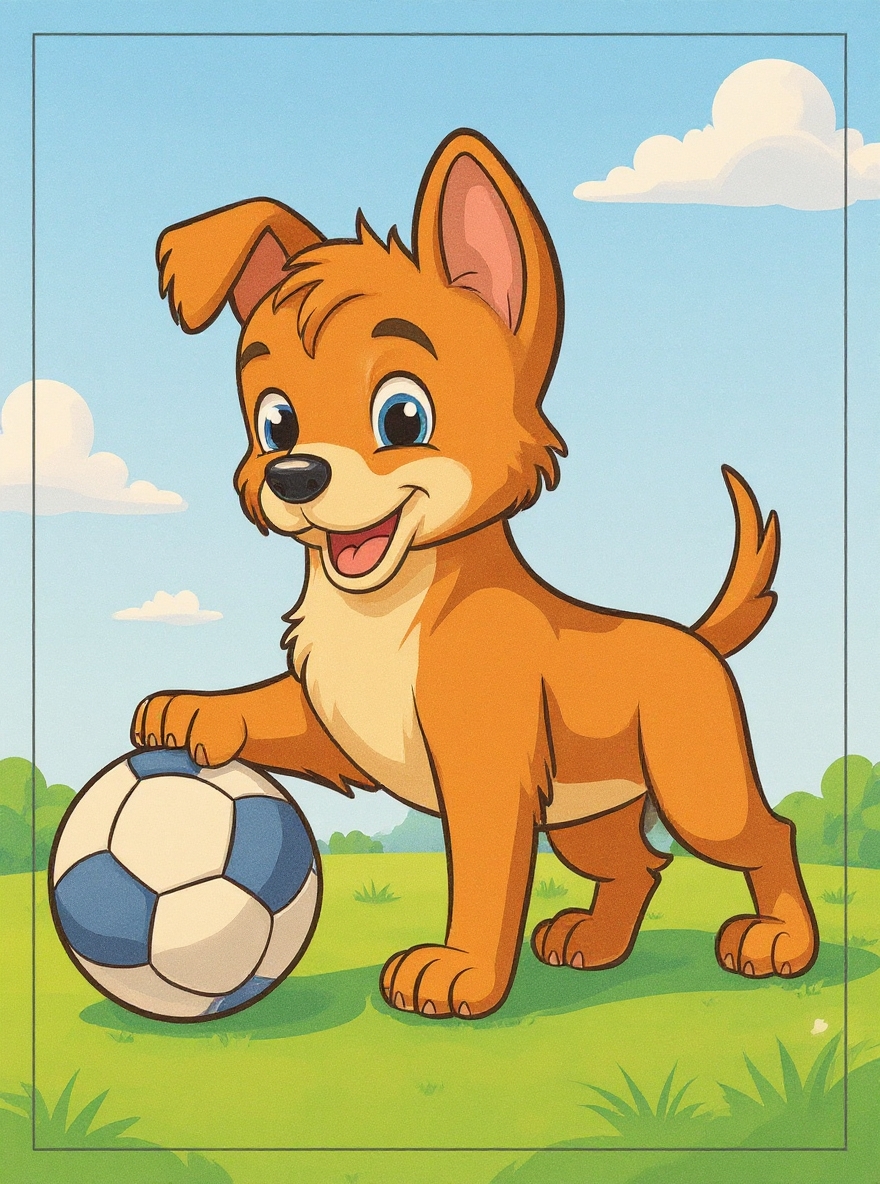 Playful Puppy With a Soccer Ball