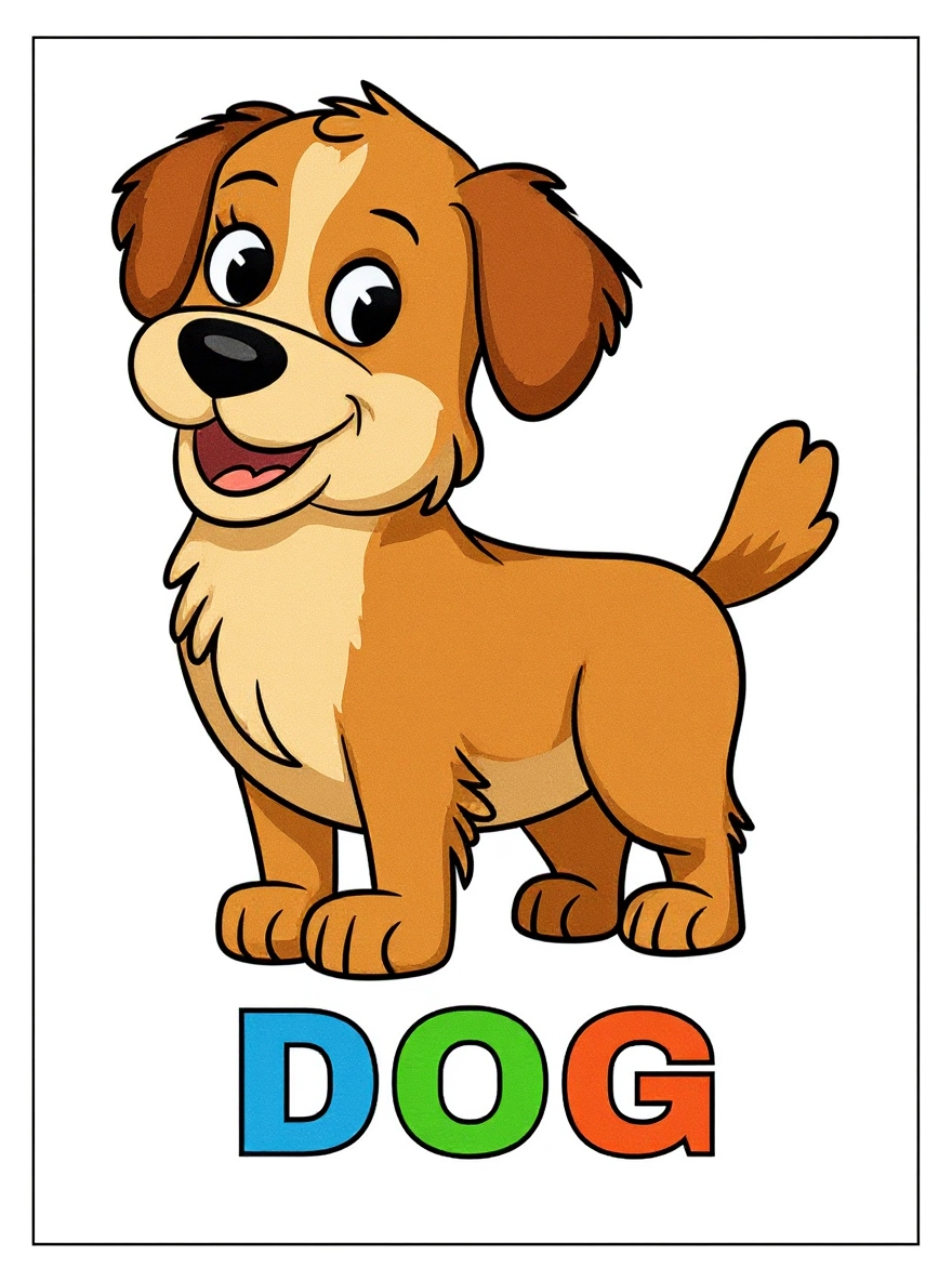 Smiling Dog Coloring Page For Kids