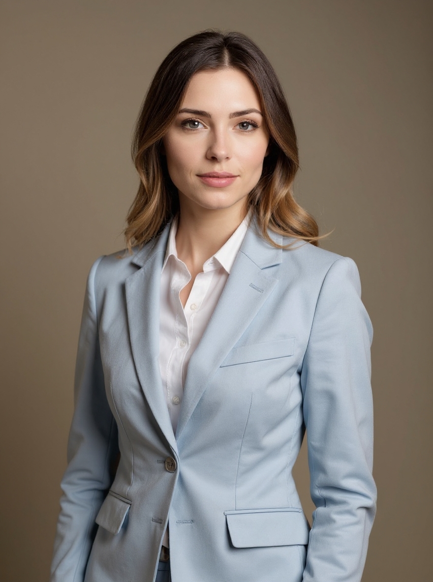 A Linkedin photo of a woman wearing a suit