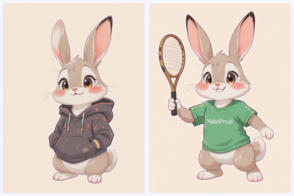 Un lapin anthropomorphique espiègle joue au tennis